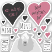 Schattige Mine Mine Mine Sheep Theme Sticker (Voorkant)