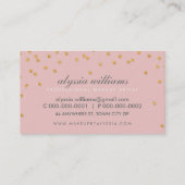 SCHATTIGE mini confetti goud sparkly glitter bord  Visitekaartje (Achterkant)