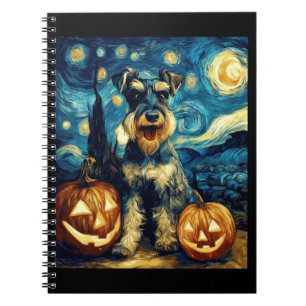 Schattige Miniatuur Schnauzer Hond Halloween Jack Notitieboek
