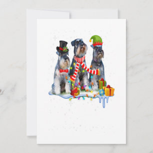 Schattige Miniatuur Schnauzer Kersthond Feestdagenkaart