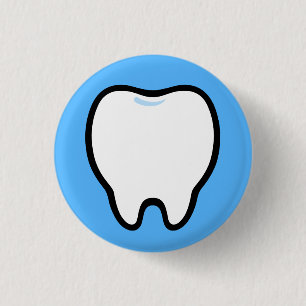 Schattige Minimaal Tand Illustratie Ronde Button 3,2 Cm