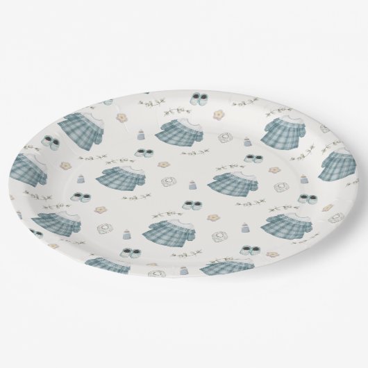Schattige Minimal Boho Kleding Pattern Baby shower Papieren Bordje (Gekanteld)