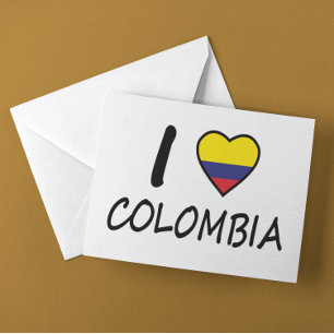Schattige Minimal Ik hou van Colombiaanse vlag Briefkaart