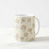 Schattige Minimal Mushrooms Pattern Koffiemok (Voorkant rechts)
