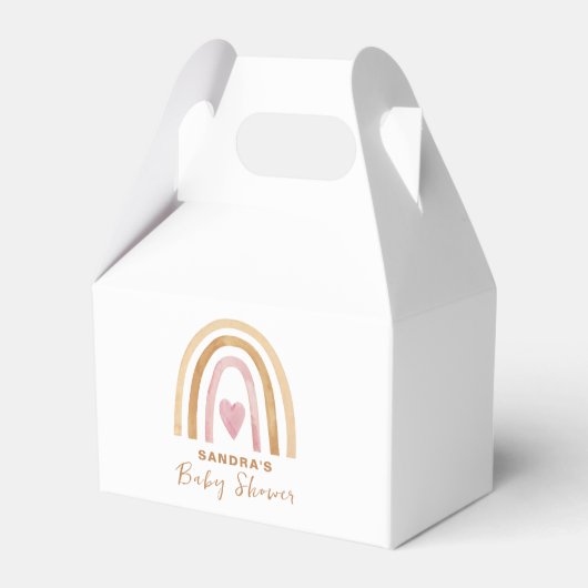 Schattige Minimal Neutral Boho Rainbow Baby shower Bedankdoosjes (Achterkant)
