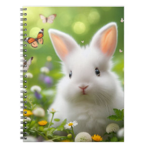 Schattige Minimalistisch konijn spiraal notitieboe Notitieboek