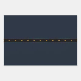 Schattige minimalistisch marineblauw zwart en goud inpakpapier vel