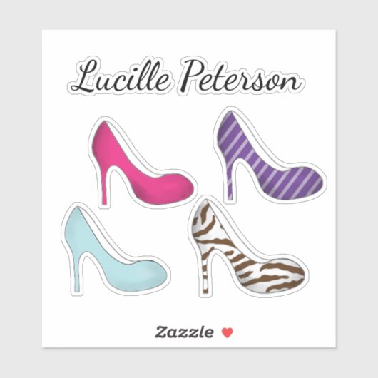 Schattige minimalistisch meisjeskleurig schoenenpa sticker (Vel)