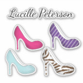 Schattige minimalistisch meisjeskleurig schoenenpa sticker (Voorkant)