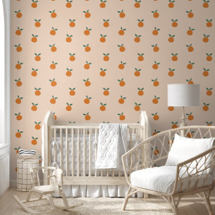 Schattige Minimalistisch Oranje Patroon Naadloos Behang