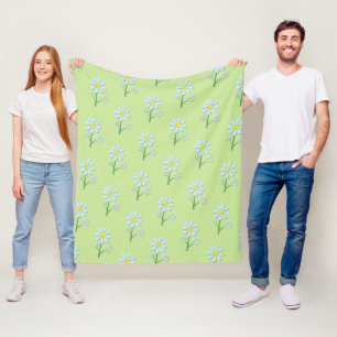 Schattige Minimalistische Lente Madeliefje Bloemig Fleece Deken
