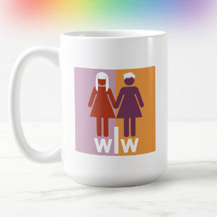 Schattige minimalistische lesbische trotskleuren koffiemok