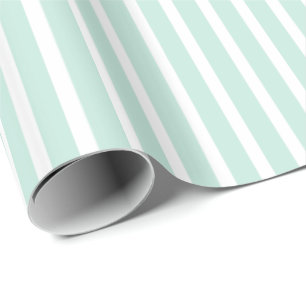 Schattige Mint Green en White Striped Cadeaupapier
