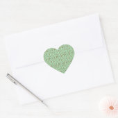 Schattige Mint Groen en Goud Swirly Vines Pattern Hart Sticker (Envelop)