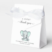 Schattige Mint Groene Olifant Baby shower Dank u Bedankdoosjes (Voorkant Zijde)