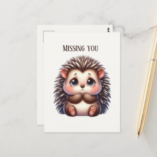Schattige Missing You Hedgehog Briefkaart