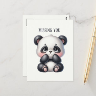 Schattige Missing You Panda beer Briefkaart