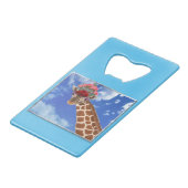 Schattige "Missy Giraffe" Kredietkaart Flessenopener (Voorkant Gekanteld)