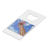 Schattige "Missy Giraffe" Kredietkaart Flessenopener (Achterkant Gekanteld)