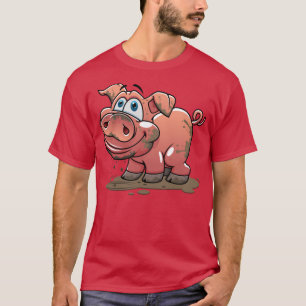 Schattige modderig roze biggetje t-shirt