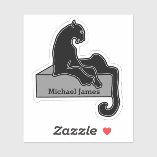 Schattige Moderm Black Panther Naam toevoegen Sticker (Vel)