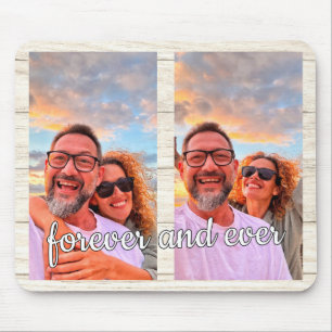 Schattige Modern 2 Fotocollage Custom Monogram Muismat