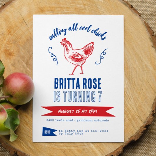 Schattige Modern Boerderij Meisje Verjaardagsfeest Kaart