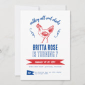 Schattige Modern Boerderij Meisje Verjaardagsfeest Kaart (Voorkant)