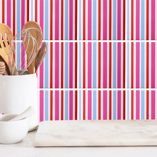 Schattige Modern Bright Stripe Pattern Tegeltje
