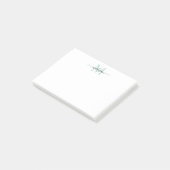 Schattige Modern Chic Girly Script Monogram Blauwg Post-it® Notes (Schuin)