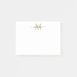 Schattige Modern Chic Girly Script Monogram Zwart Post-it® Notes