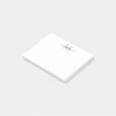 Schattige Modern Chic Girly Script Monogram Zwart  Post-it® Notes (Schuin)