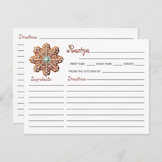 Schattige Modern Christmas Cookie Exchange Recept Briefkaart (Voorkant / Achterkant)