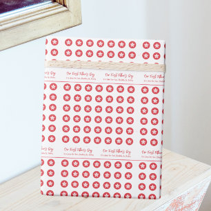 Schattige Modern Eenvoudig Papa Eerste Vaders Dag Cadeaupapier