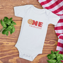 Schattige Modern First Birthday Pizza Party Aangep