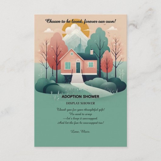 Schattige Modern Forever Home Adoptie Foster Showe Informatiekaartje (Voorkant)