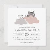 Schattige modern kitten Baby shower Kaart (Voorkant)