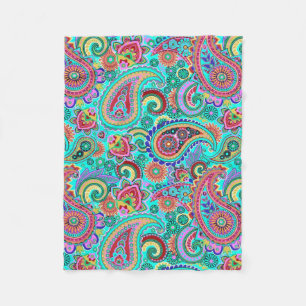 Schattige Modern Kleurrijk Paisley Pattern Fleece Deken
