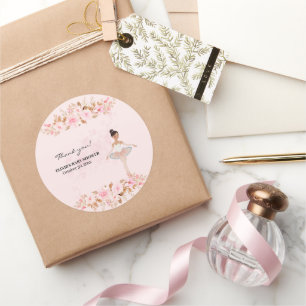 Schattige Modern Little Ballerina Photo Baby showe Ronde Sticker
