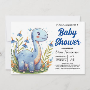 Schattige Modern Magisch Dinosaurus Boy Baby showe Kaart