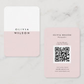 Schattige Modern Minimalistisch Roze Wit Visitekaartje (Voorkant / Achterkant)