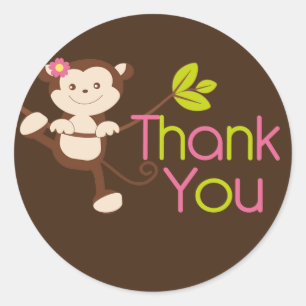 Schattige Modern Monkey Verjaardagsfeestje Sticker