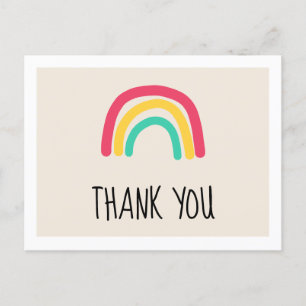 Schattige modern regenboog Baby shower Dank u Briefkaart