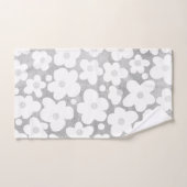Schattige Modern Retro Daisy Grijs Bad Handdoek (Handdoek)