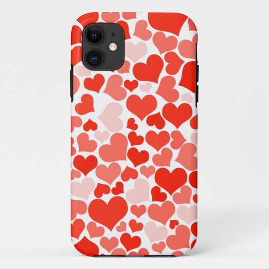 Schattige modern rood hartpatroon Case-Mate iPhone case (Achterkant)