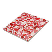 Schattige modern rood hartpatroon tegeltje (Zijkant)