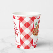 Schattige Modern Rood Wit Slice Baby shower Papieren Bekers (Rechts)