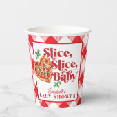 Schattige Modern Rood Wit Slice Baby shower Papieren Bekers (Voorkant)