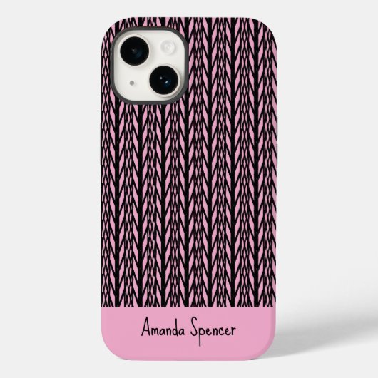 Schattige modern roze en zwart patroon Case-Mate iPhone case (Achterkant)