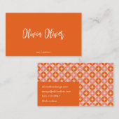 Schattige Modern Roze Oranje Script Kalligrafie Br Visitekaartje (Voorkant / Achterkant)